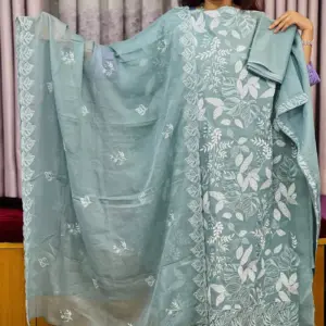 spring cotton machine embroidered & sequence salwar suit – 8