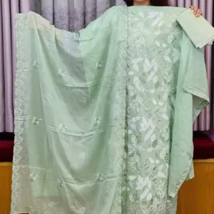 spring cotton machine embroidered & sequence salwar suit – 9