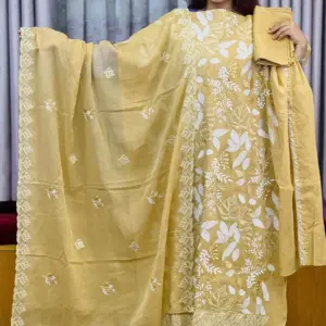 spring cotton machine embroidered & sequence salwar suit – 7