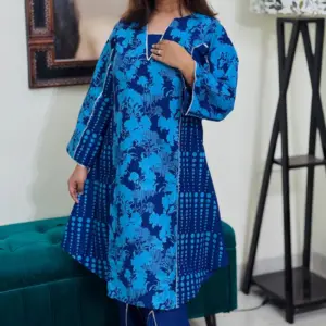 blue fancy slab screen printed co ords set