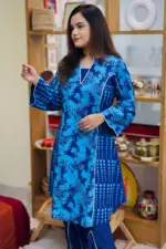 blue fancy slab screen printed co ords set