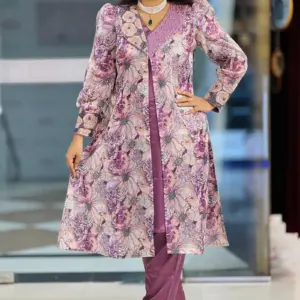 deep purple colour jimmy choo & satin fabric shrug set