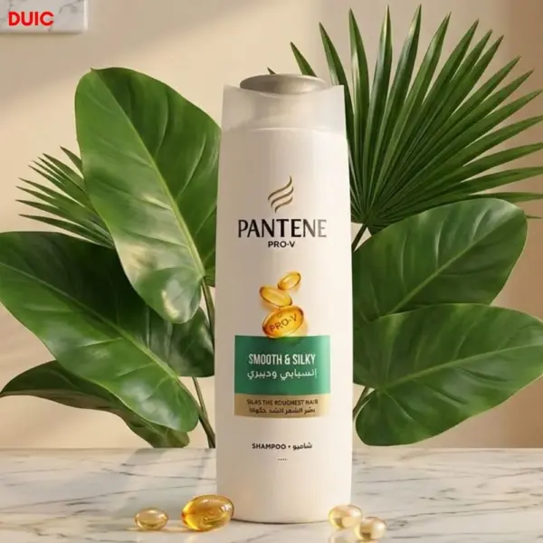 pantene pro v smooth & silky shampoo 390ml