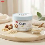 dove exfoliating body scrub crushed macadamia & rice milk scent 225ml