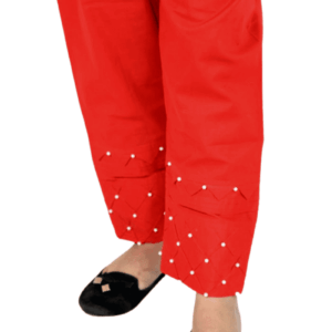 red color cotton fabric machine stitch pant d41